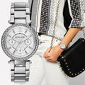 Michael Kors Parker Silver Dial Silver Steel Strap Watch for Women - MK5615