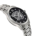 Gucci G Timeless Diamonds Black Dial Silver Steel Strap Watch For Women - YA1264125