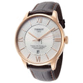 Tissot Chemin Des Tourelles Powermatic 80 Cosc Silver Dial Brown Leather Strap Watch For Men - T099.408.36.038.00