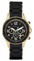 Marc Jacobs Rock Chronograph Black Dial Black Silicone Strap Watch for Women - MBM2552