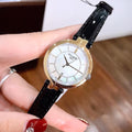 Tissot Flamingo Mother of Pearl White Dial Black Leather Strap Watch For Women - T094.210.26.111.00