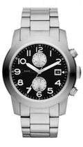 Marc Jacobs Larry Chronograph Black Dial Silver Steel Strap Watch for Men - MBM5050