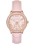 Michael Kors Sage Three-Hand Mother of Pearl Pink Dial Pink Leather Strap Watch for Women - MK4820