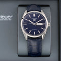 Tag Heuer Carrera Day Date Blue Dial Blue Leather Strap Watch for Men - WBN2012.FC6502