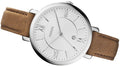 Fossil Jacqueline White Dial Brown Leather Strap Watch for Women - ES3708