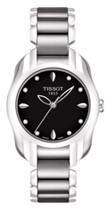 Tissot T Wave Black Dial Two Tone Steel Strap Watch For Women - T023.210.11.056.00