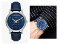 Emporio Armani Luigi Automatic Blue Dial Blue Leather Strap Watch For Men - AR60030