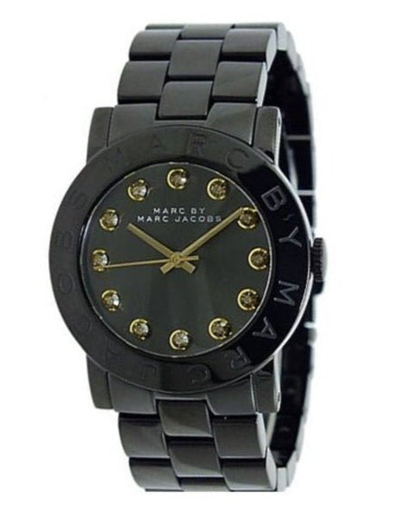 Marc Jacobs Amy Black Dial Black Steel Strap Watch for Women - MBM8595