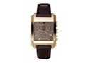 Burberry Heritage Chronograph Square Grey Dial Brown Leather Strap Watch for Men - BU1566