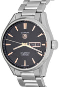 Tag Heuer Carrera Day Date Black Dial Silver Steel Strap Watch for Men - WBN2013.BA0640