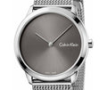 Calvin Klein Minimal Grey Dial Silver Mesh Bracelet Watch for Women - K3M221Y3
