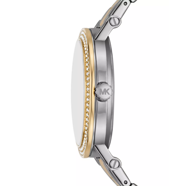 Michael Kors Analog Blue Dial Two Tone Steel Strap Watch for Women - MKO1049