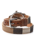 Burberry Utilitarian White Dial Multicolor Leather Strap Watch for Women - BU7849