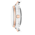Marc Jacobs Tether Transparent White Dial Two Tone Steel Strap Watch for Women - MBM3418