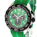 Tag Heuer Formula 1 Chronograph Green Dial Green Rubber Strap Watch for Men - CAZ101AP.FT8056