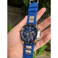 Guess Sport Multifunction Blue Dial Blue Rubber Strap Watch For Men - W0167G3