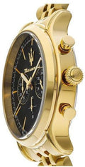 Maserati Epoca Chronograph Black Dial Gold Steel Strap Watch For Men - R8873618023