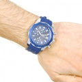 Guess Octane Chronograph Black Dial Blue Rubber Strap Watch For Men - W1047G2