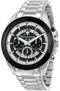 Maserati Traguardo Chronograph Black Dial Silver Steel Strap Watch For Men - R8873612059