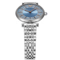 Emporio Armani Gianni T-Bar Quartz Blue Dial Silver Steel Strap Watch For Women - AR11594