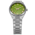 Michael Kors Lennox Three-Hand Green Dial Silver Steel Strap Watch for Women - MK7463