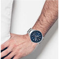 Tommy Hilfiger Austin Blue Dial Silver Steel Strap Watch for Men - 1791640