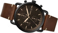 Fossil Commuter Chronograph Black Dial Brown Leather Strap Watch for Men - FS5403