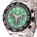 Tag Heuer Formula 1 Chronograph Green Dial Silver Steel Strap Watch for Men - CAZ101AP.BA0842