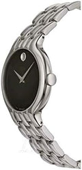 Movado Classic Quartz Black Dial Silver Steel Strap Watch for Men - 0606337