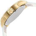 Michael Kors Jessa Multifunction Gold Dial White Leather Strap Watch For Women - MK7204