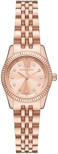 Michael Kors Lexington Three Hand Rose Gold Dial Rose Gold Steel Strap Watch For Women - MK4739