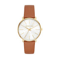 Michael Kors Pyper Quartz Silver Dial Brown Leather Watch For Women - MK2740