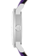 Burberry The City Silver Dial Purple Leather Strap Watch for Women - BU9122