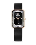 Swarovski Uptown Black Dial Black Leather Strap Watch for Women - 5547710