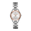 Michael Kors Mini Slim Runway Silver Dial Silver Steel Strap Watch for Women - MK3514