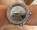Michael Kors Wren Chronograph Crystals Silver Dial Silver Steel Strap Watch For Women - MK6317