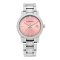 Burberry The City Pink Dial Silver Steel Strap Watch for Women - BU9124