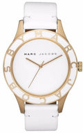 Marc Jacobs Blade White Dial White Leather Strap Watch for Women - MBM1098