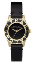 Marc Jacobs Blade Black Dial Black Leather Strap Watch for Women - MBM1159