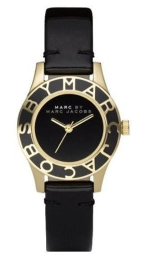Marc Jacobs Blade Black Dial Black Leather Strap Watch for Women - MBM1159
