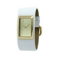 Marc Jacobs Champagne Dial White Leather Strap Watch for Women - MBM2043