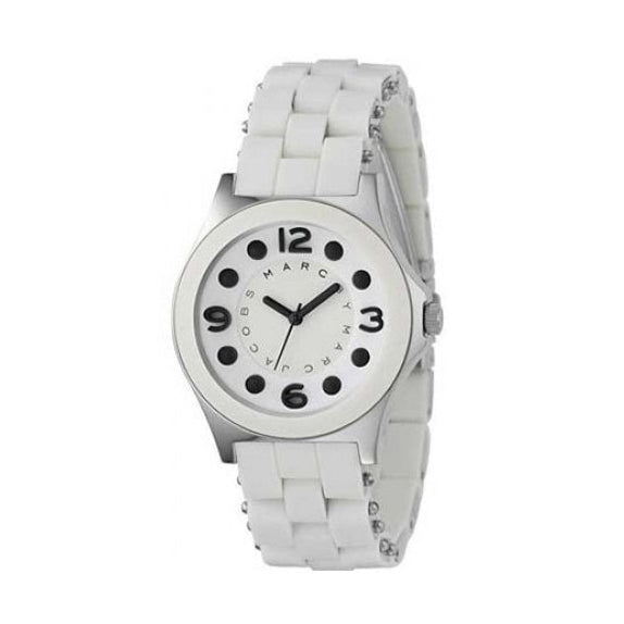 Marc Jacobs Perry White Dial White Silicone Strap Watch for Women - MBM2533