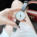 Calvin Klein Even White Dial Black Leather Strap Watch for Women - K7B236C6