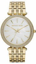 Michael Kors Darci Mother of Pearl Dial Gold Steel Strap Watch for Women - MK3219