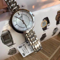 Tissot T Lady Flamingo Mother of Pearl White Dial Silver Steel Strap Watch For Women - T094.210.11.111.00