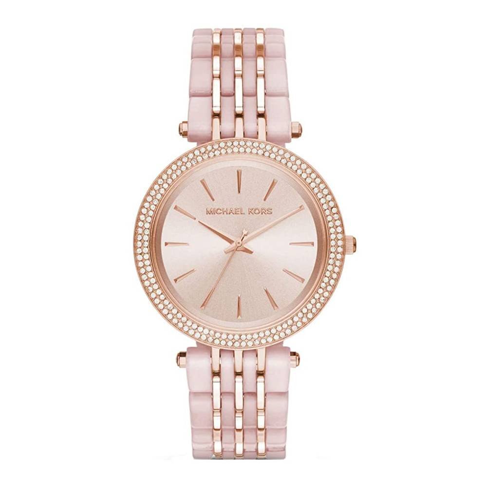 Michael Kors Darci Rose Gold Dial Two Tone Steel Strap Watch for Women - MK4327