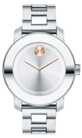 Movado Bold Silver Dial Silver Steel Strap Watch For Women - 3600084