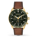 Movado Heritage Chronograph Green Dial Brown Leather Strap Watch For Men - 3650062