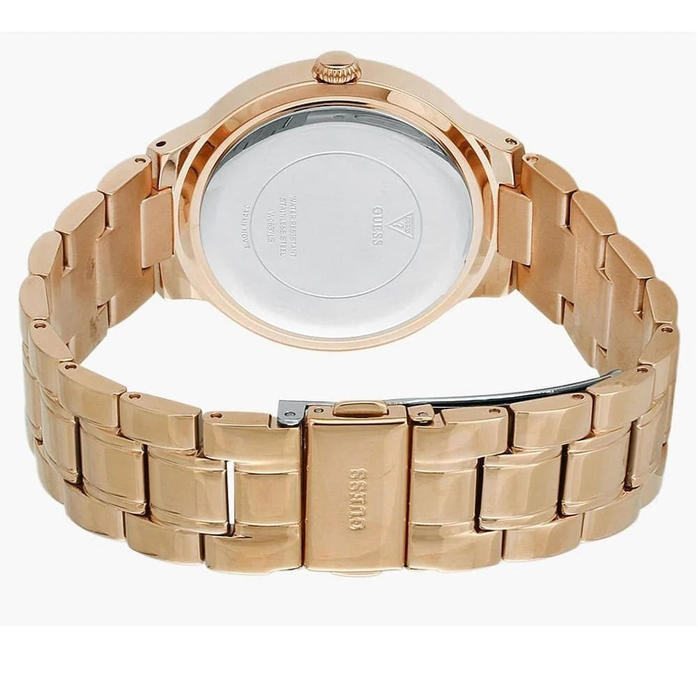Guess Studio Rose Gold Dial Rose Gold Steel Strap Watch For Women - W0778L3