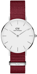 Daniel Wellington Roselyn 3A Petite White Dial Ruby Red NATO Strap Watch For Women - DW00100292
